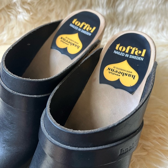 Swedish Hasbeens Slip-In Classic Clogs size 39 BLACK - Picture 13 of 13